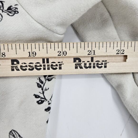 Blind Rooster Sweatshirt Mens Small Cream Japanese Landscape Graphic Floral‎ - Picture 11 of 13